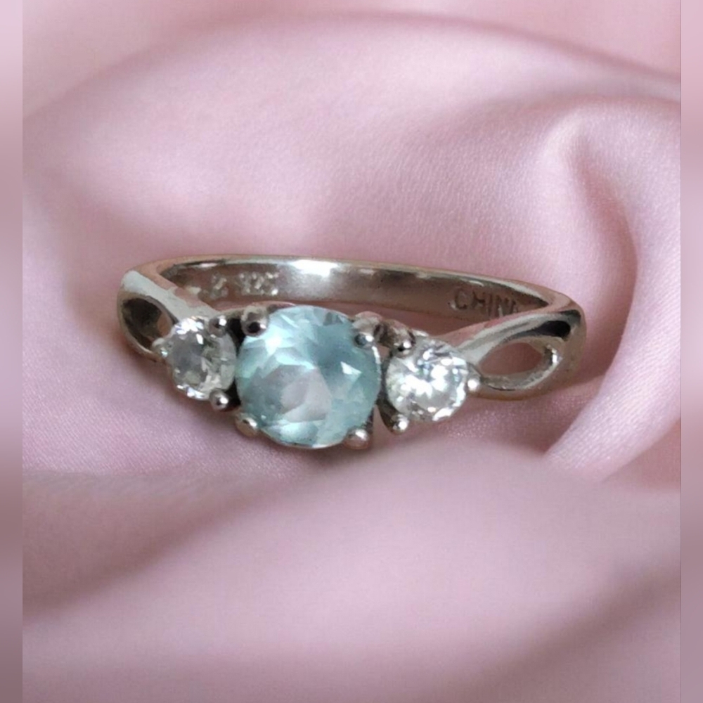 Ross Simons Sterling Silver Aquamarine & CZ Ring | Size 6Beautiful Ross Simons